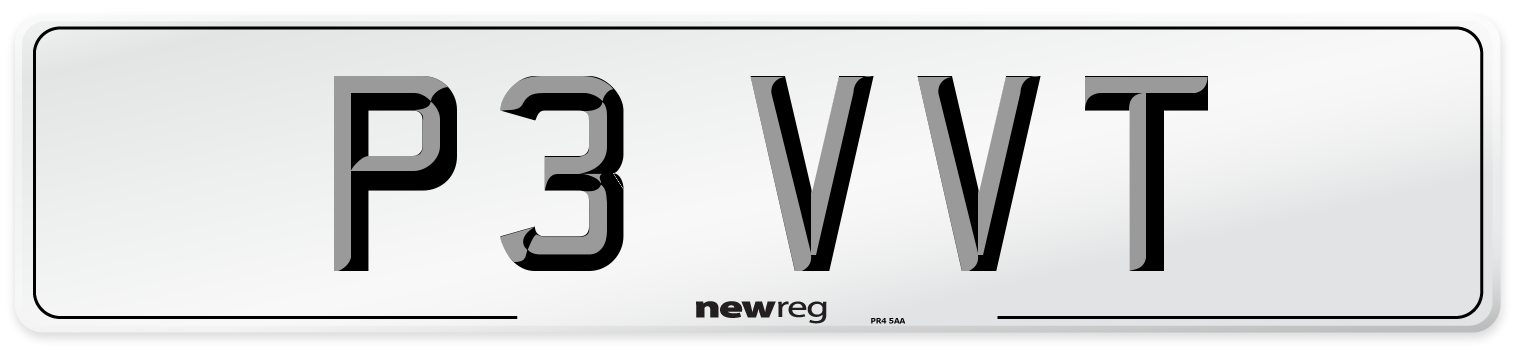 P3 VVT Number Plate from New Reg